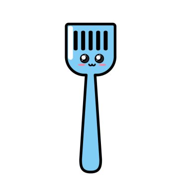 Kawaii şirin ihale spatula kap vektör çizim