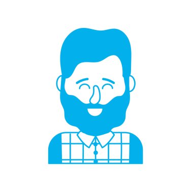 siluet şirin adam saç tasarım ve gömlek vektör çizim ile