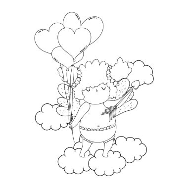 Komik aşk tanrısı. Vektör çizim