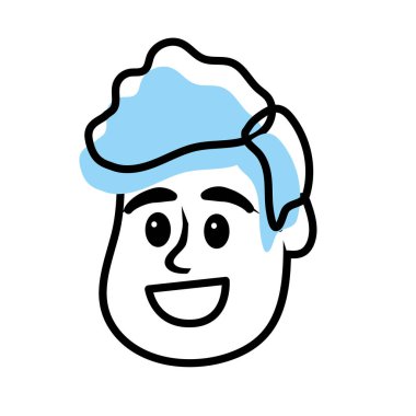 saç modeli, baş adamla mutlu ve güzel illüstrasyon vektör