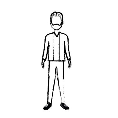 Şekil yakışıklı adam sakal ve şık giyim, vektör çizim