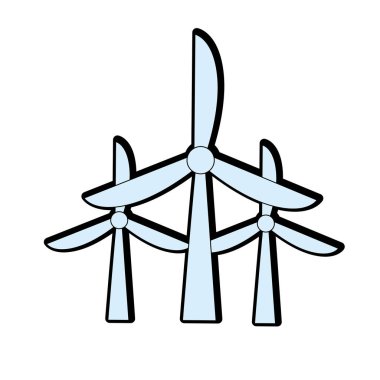 Windpower teknoloji çevre koruma vektör çizim için