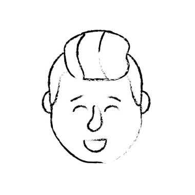 Avatar adam kafa saç modeli tasarım vektör çizim ile rakam