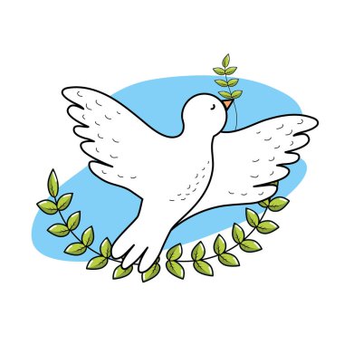 Dünya çapında uyum öğe vektör çizim huzurlu güvercine