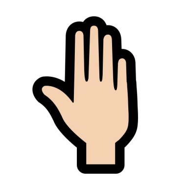 Palm el parmak üzerinde beyaz arka plan vektör çizim ile