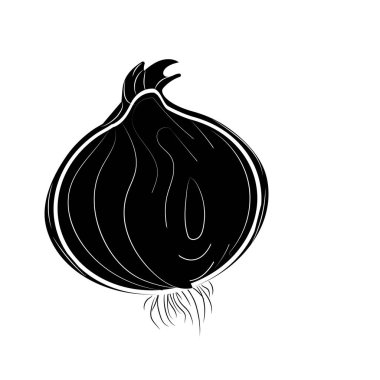 contour fresh onion natural vegetable nutrition vector illustration