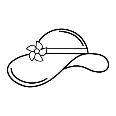 Plaj vektör çizim içinde olmak satır yaz şapka