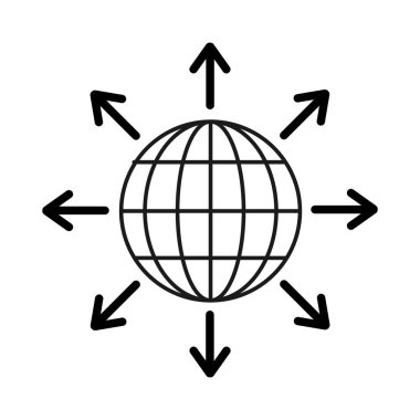 Şekil küresel Internet dijital service bağlanma, vektör çizim