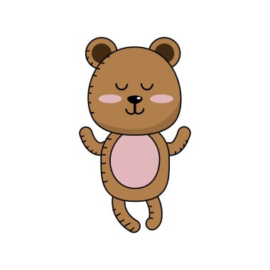 sevimli ayı çocuk vahşi hayvan karakter vektör çizim