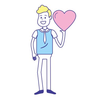 adam elini ve sevimli giyim, vektör çizim iyi kalpli