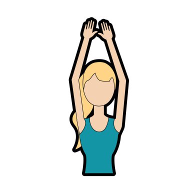 sağlıklı kadın egzersiz vektör illüstrasyon tasarımı yapıyor