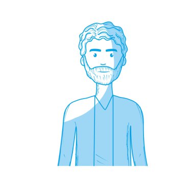 saç ve sakal, vektör çizim siluet şirin adamla