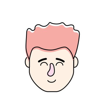 Avatar adam kafa saç modeli tasarımı ile illüstrasyon vektör