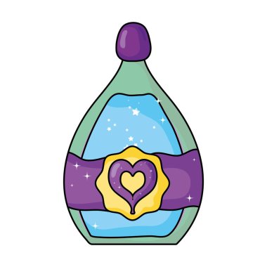 sihirli aşk iksiri şişe simge vektör çizim tasarımı