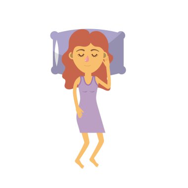 woman with hairstyle desing sleeping vector illustration