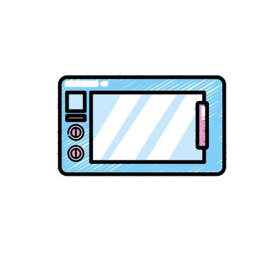 teknoloji mutfak gereçler nesne vektör çizim mikrodalga