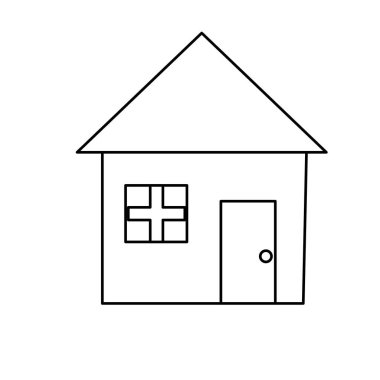 mimari tasarım simge vektör çizim ile satır güzel ev