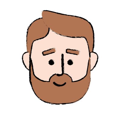 Adam yüz saç modeli tasarım vektör çizim ile