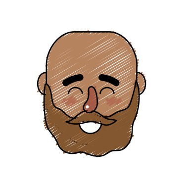 Avatar adam kafa saç modeli tasarımı ile illüstrasyon vektör