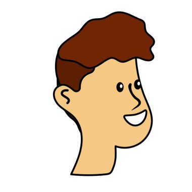 saç modeli, baş adamla mutlu ve güzel illüstrasyon vektör