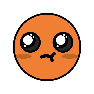 şirin kawaii güzel yüz gülümseme ve mutlu vektör çizim