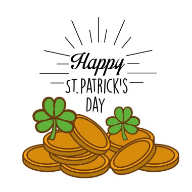 Altın st patricks günü kutsal kişilerin resmi, vektör çizim görüntü tasarımı