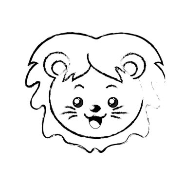 Şekil sevimli vahşi hayvan yüz ifade vektör çizim ile