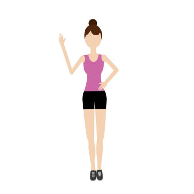 sağlıklı kadın egzersiz vektör illüstrasyon tasarımı yapıyor