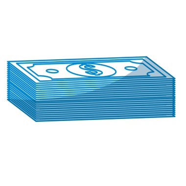contour bill dollar money, vector illustration design