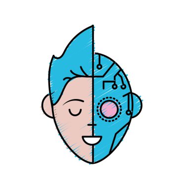 Arabirim bağlantısı sistem vektör illusration kafasından çocuk