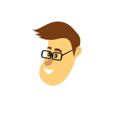 saç modeli tasarım vektör illüstrasyon ile avatar adam yüz