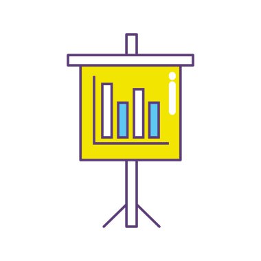 presentation business document with statistics bars graphy vector illustration