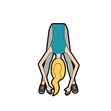 sağlıklı kadın egzersiz vektör illüstrasyon tasarımı yapıyor