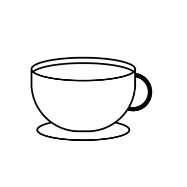 Beyaz arka plan vektör çizim üzerinde satır lezzetli kahve fincanı
