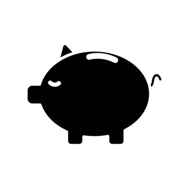 siluet vektör çizim evde domuz içinde para tasarrufu