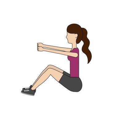 sağlıklı kadın egzersiz vektör illüstrasyon tasarımı yapıyor