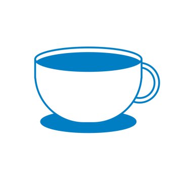 Beyaz arka plan vektör çizim üzerinde siluet lezzetli kahve fincanı