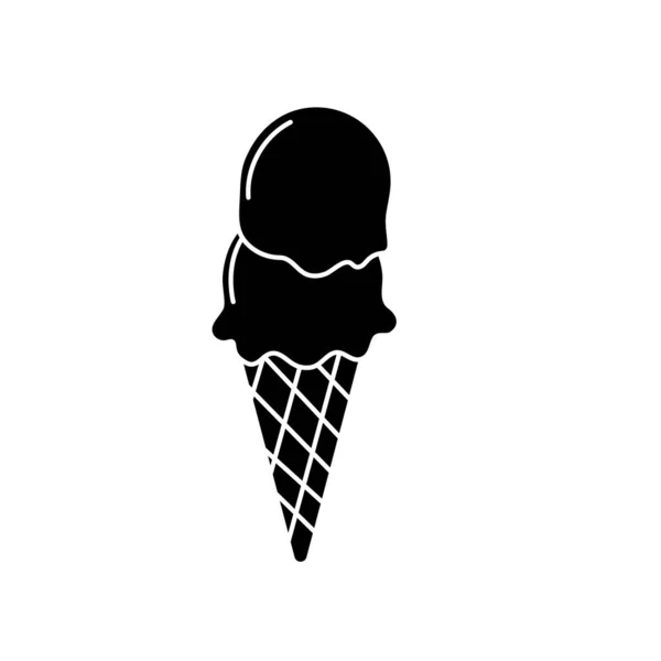 Contorno Delicioso Helado Para Refrescar Ilustración Vectorial Día — Archivo Imágenes Vectoriales