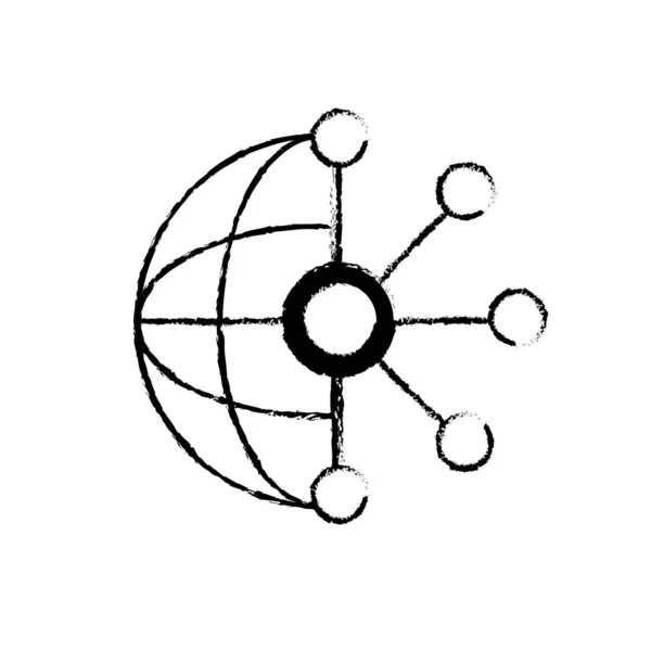 Figura Circuito Global Tecnología Datos Centro Servidor Vector Ilustración — Archivo Imágenes Vectoriales
