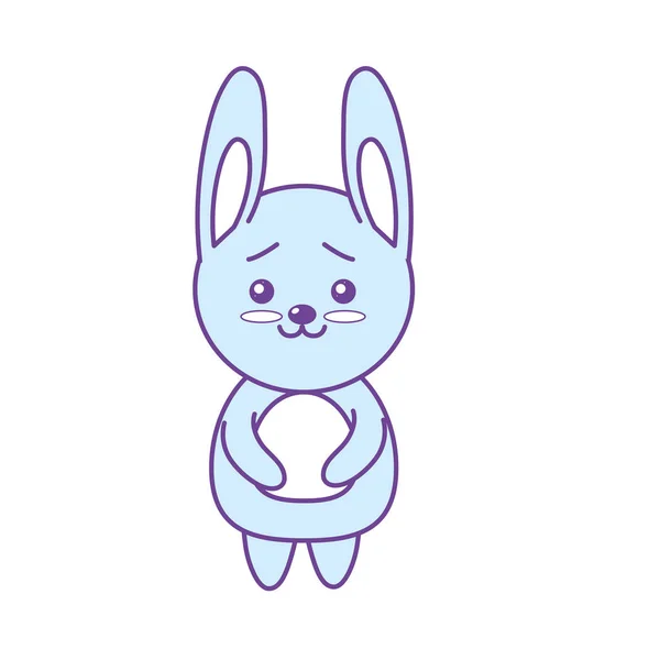 Cute Rabbit Wild Animal Face Expression Vector Illustration — ストックベクタ