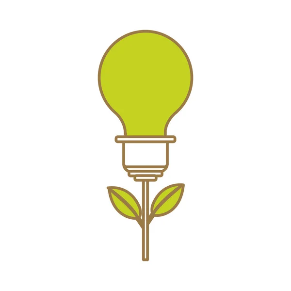Lamp Plant Met Bladeren Sparen Milieu Vector Illustratie — Stockvector