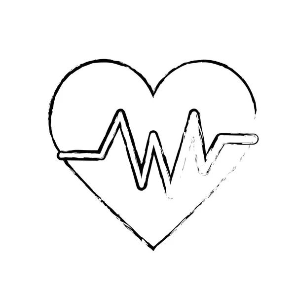 Abbildung Herzschlag Element Herzrhythmusvektorabbildung Kennen — Stockvektor