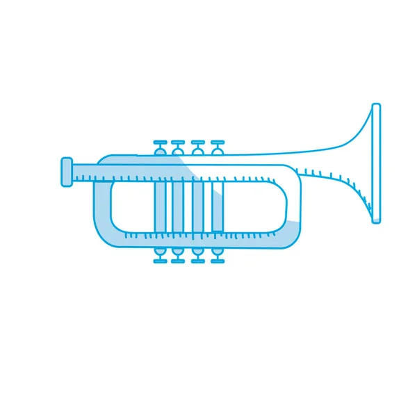 Silhouet Trompet Muziekinstrument Spelen Muziek Vectorillustratie — Stockvector