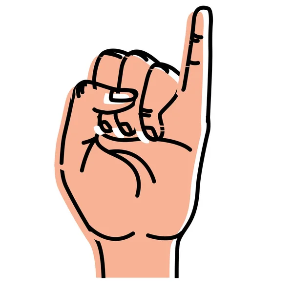 Χαριτωμένο Χέρι Ροζ Επάνω Σύμβολο Εικονογράφηση Διάνυσμα — Διανυσματικό Αρχείο