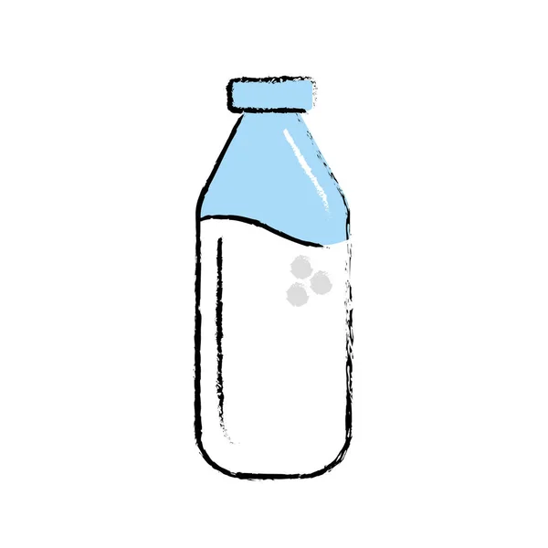 Bouteille Lait Verre Avec Illustration Vectorielle Nutriments Calcium — Image vectorielle