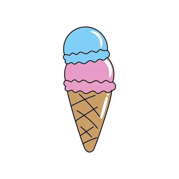Leckeres Eis Süßes Dessert Vektor Illustration — Stockvektor