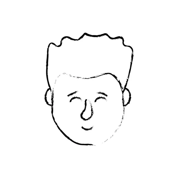 Figure Avatar Homme Tête Avec Dessin Coiffure Illustration Vectorielle — Image vectorielle