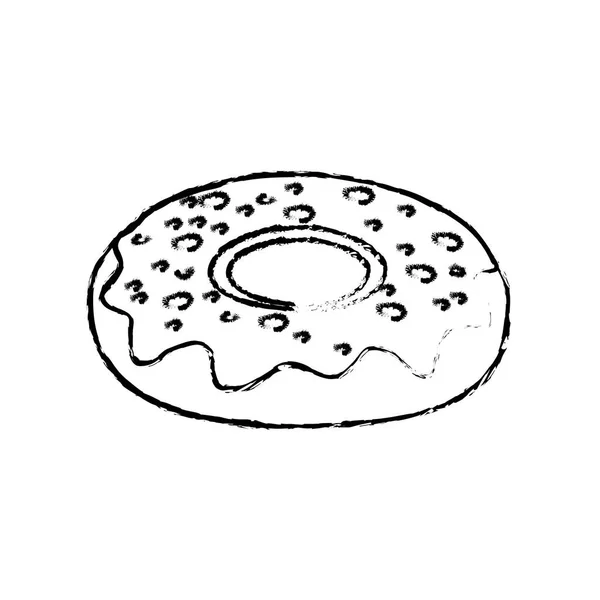 Figura Delicioso Doce Donut Padaria Lanche Ilustração Vetor —  Vetores de Stock