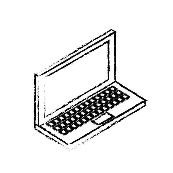 Rysunek Technologii Laptop Społecznego Informacje Połączyć Ilustracja Wektorowa — Wektor stockowy