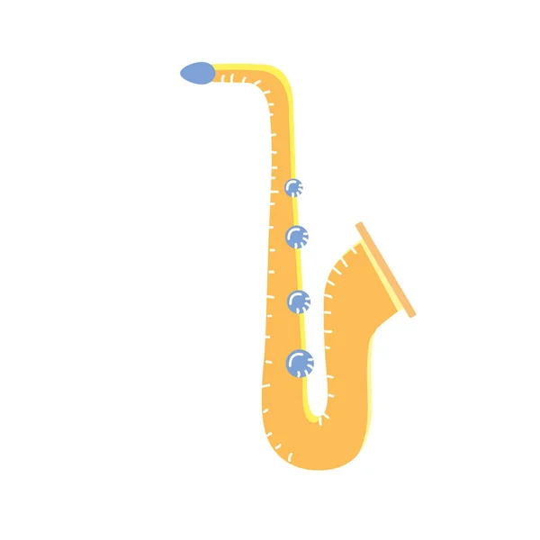 Szaxofon Hangszeren Játszani Zene Vektoros Illusztráció — Stock Vector